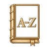 antique gold a–z book emblem
